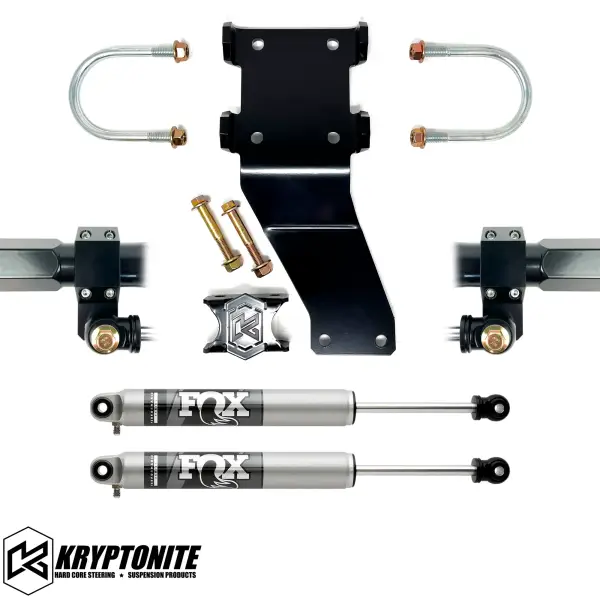 KRYPTONITE - KRYPTONITE FORD SUPER DUTY DEATH GRIP DUAL STEERING STABILIZER KIT WITH FOX 2.0 SHOCKS 2005-2024