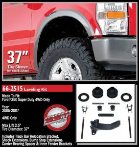 ReadyLift - ReadyLift Front Leveling Kit 2.5 in. Lift w/Coil Spacers/Track Bar Relocation Bracket/Sound Isolators/Shock Extensions/Bump Stop Extensions/Allows Up To 37 in. Tire - 66-2515 - Image 2