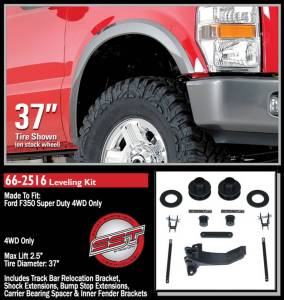 ReadyLift - ReadyLift Front Leveling Kit 2.5 in. Lift w/Coil Spacers/Track Bar Relocation Bracket/Sound Isolators/Shock Extensions/Bump Stop Extensions/Allows Up To 37 in. Tire - 66-2516 - Image 2