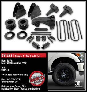 ReadyLift - ReadyLift SST® Lift Kit 3.5 in. Front/1-3 in. Rear Lift w/Tow Package Black Finish - 69-2531 - Image 2