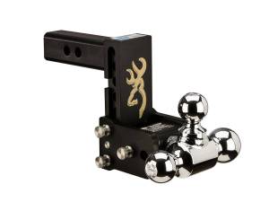 B&W Trailer Hitches B&W Tow And Stow Tri Ball 2" Adj Ball Mount 5" Drop/5-1/2" Rise, Browning - TS10048BB