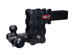 GEN-Y Hitch PHANTOM-X 2.5" Solid Shank 5" Drop 1.6K TW 16K Hitch & GH-052 Tri-Ball Mount - GH-2433X