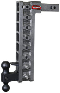 GEN-Y Hitch MEGA-DUTY 2" Shank 17.5" Drop 2K TW 16K Hitch Dual-Ball Pintle Lock & Stabilizer - GH-528