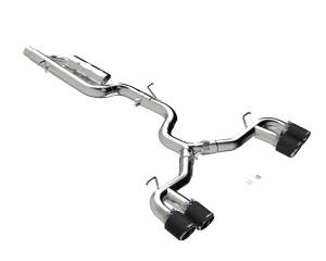 MBRP Exhaust - MBRP Exhaust 3in. Cat-BackQuad Split RearT304CF TipsValve Delete - S46123CF - Image 1