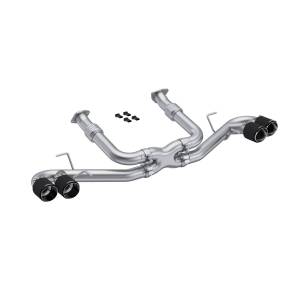 MBRP Exhaust - MBRP Exhaust 3in. Cat-BackValve DeleteQuad Split Rear ExitT304CF Tips - S70423CF - Image 1