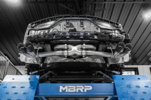 MBRP Exhaust - MBRP Exhaust 3in. Cat-BackValve DeleteQuad Split Rear ExitT304CF Tips - S70423CF - Image 3