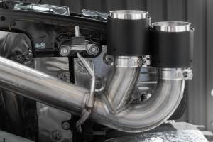 MBRP Exhaust - MBRP Exhaust 3in. Cat-BackValve DeleteQuad Split Rear ExitT304CF Tips - S70423CF - Image 4