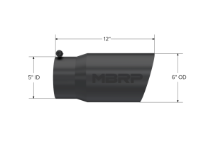 MBRP Exhaust - MBRP Exhaust 6" ODDual Wall Angled5" ID12" LengthBLK. - T5074BLK - Image 2