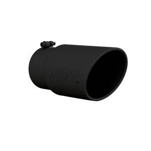 MBRP Exhaust - MBRP Exhaust Tip6in. O.D. Angled Rolled End 5in. inlet 12in. lengthBlack Series. - T5075BLK - Image 1