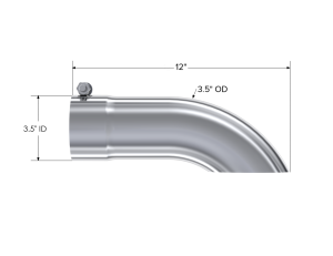 MBRP Exhaust - MBRP Exhaust Tip3.5in OD3.5in Inlet12in LengthTurn DownT304 - T5080 - Image 2