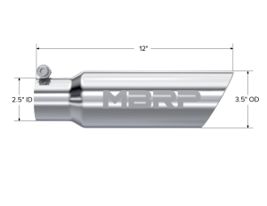 MBRP Exhaust - MBRP Exhaust Tip3in. O.D. Dual Wall Angled 2in. inlet 12in. lengthT304. - T5106 - Image 2