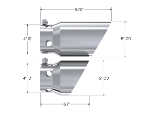 MBRP Exhaust - MBRP Exhaust 4in. inlet 5in. Tip Cover Set-6 in. and 9 in. in lengthT304. - T5111 - Image 2