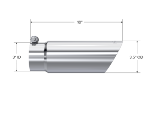 MBRP Exhaust - MBRP Exhaust Tip3in. O.D. Dual Wall Angled End 3in. inlet 12in. lengthT304 Stainless. - T5114 - Image 2