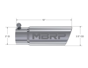 MBRP Exhaust - MBRP Exhaust Tip3in. O.D. Angled Rolled End 3in. inlet 10in. lengthT304. - T5115 - Image 2
