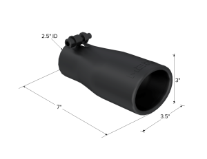 MBRP Exhaust - MBRP Exhaust Tip3 in. O.D. Oval 2in. inlet 7 1/16in. lengthBLK. - T5116BLK - Image 2