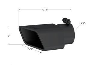 MBRP Exhaust - MBRP Exhaust Tip4 in. x 3in.RectangleAngled CutBLK - T5120BLK - Image 2