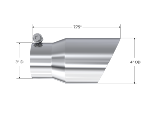 MBRP Exhaust - MBRP Exhaust Tip4in. O.D.Dual Wall Angled3in. inlet8in. lengthT304. - T5122 - Image 2