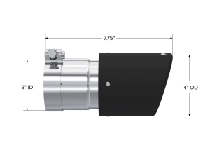 MBRP Exhaust - MBRP Exhaust Tip 4in.OD3in. inlet7.7in. LengthT304 - T5122CF - Image 2