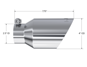 MBRP Exhaust - MBRP Exhaust Tip4in. O.D.Dual Wall Angled2in. inlet8in. lengthT304. - T5123 - Image 2
