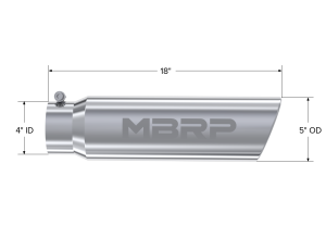 MBRP Exhaust - MBRP Exhaust Tip5in. O.D.Angled Rolled EndT304 Stainless Steel. - T5124 - Image 2
