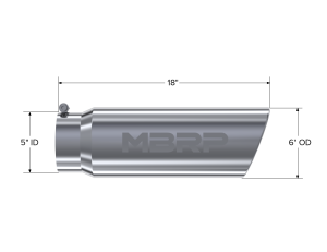 MBRP Exhaust - MBRP Exhaust Tip6in. O.D.Angled Rolled End5in. inlet 18in. in length. - T5125 - Image 2
