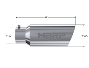 MBRP Exhaust - MBRP Exhaust Tip7in. O.D.Rolled End5in. inlet 18in. in lengthT304. - T5127 - Image 2
