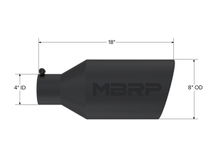 MBRP Exhaust - MBRP Exhaust Tip8in. O.D.Rolled End4in. inlet 18in. in lengthBLK. - T5128BLK - Image 2