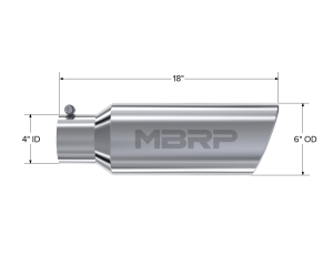 MBRP Exhaust - MBRP Exhaust Tip6in. O.D.Rolled end4in. inlet 18in. in lengthT304. - T5130 - Image 2