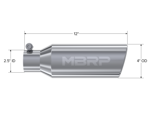 MBRP Exhaust - MBRP Exhaust 4in. OD2.5in. inlet12in. in lengthClampless-no weld T304. - T5150 - Image 2