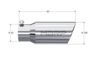 MBRP Exhaust - MBRP Exhaust Tip4in OD3in Inlet10in LengthRolled EndT304 - T5155 - Image 2