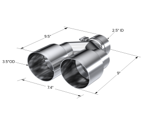 MBRP Exhaust - MBRP Exhaust 2.5" Inlet Exhaust Tip. T304 Stainless Steel. - T5170 - Image 3