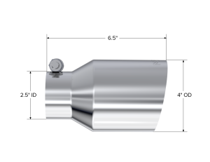 MBRP Exhaust - MBRP Exhaust Universal 2.5" InletSingle Wall Exhaust Tip. - T5176 - Image 3