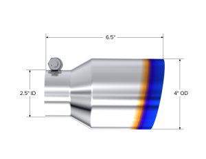 MBRP Exhaust - MBRP Exhaust 2.5" Inlet Exhaust Tip. T304 Stainless Steel, Burnt End. - T5176BE - Image 4