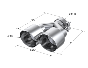 MBRP Exhaust - MBRP Exhaust 2.5" Inlet4.0" OD Dual OutT304 Stainless Steel. - T5177 - Image 3