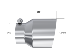 MBRP Exhaust - MBRP Exhaust 3in. Inlet Exhaust Tip. T304 Stainless Steel - T5180 - Image 2