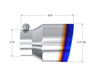 MBRP Exhaust - MBRP Exhaust 3" Inlet Exhaust Tip. T304 Stainless Steel, Burnt End - T5180BE - Image 3