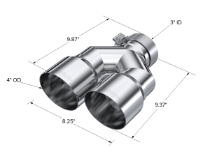 MBRP Exhaust - MBRP Exhaust Tip4in. OD Dual Out3in. IDSingle WallT304 - T5182 - Image 2