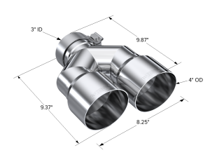 MBRP Exhaust - MBRP Exhaust Tip4in. OD Dual Out3in. IDSingle WallT304 - T5183 - Image 2