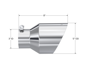 MBRP Exhaust - MBRP Exhaust Tip5in. OD Out3in. ID8in LengthDual WallT304 - T5187 - Image 2
