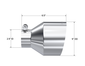 MBRP Exhaust - MBRP Exhaust Tip5in. OD Out2.5in. ID6.5in LengthSingle WallT304 - T5190 - Image 2