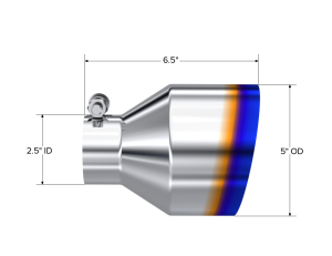 MBRP Exhaust - MBRP Exhaust Tip5in. OD Out2.5in. ID6.5in LengthSingle WallBE T304 - T5190BE - Image 2