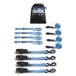 Mishimoto Borne Off-Road Medium-Duty Ratchet Tie-Down Kit (4-pack), Blue - BNRTC-TDMD-4BL