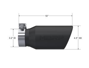 MBRP Exhaust - MBRP Exhaust 4.5in. OD3.2in. inlet10in. in lengthBLK. - T5196BLK - Image 2