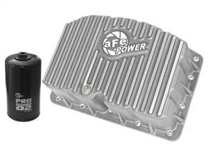 aFe - aFe Street Series Engine Oil Pan Raw w/ Machined Fins; 11-17 Ford Powerstroke V8-6.7L (td) - 46-70320 - Image 1
