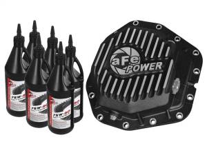 aFe - aFe Power Rear Diff Cover Black w/Machined Fins 17-19 Ford 6.7L (td) Dana M300-14 (Dually) w/ Oil - 46-70382-WL - Image 1