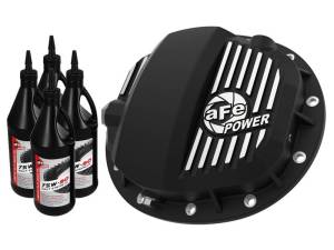aFe - aFe Pro Series GMCH 9.5 Rear Diff Cover Black w/Mach Fins & Gear Oil 19-20 GM Silverado/Sierra 1500 - 46-71141B - Image 1