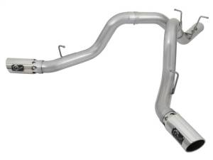 aFe - aFe ATLAS 4in DPF-Back Alum Steel Exhaust System w/Dual Exit Polished Tip 2017 GM Duramax 6.6L (td) - 49-04086-P - Image 1