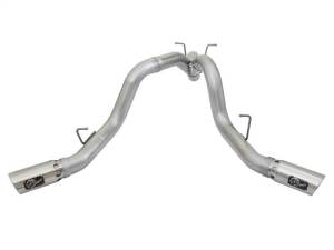 aFe - aFe ATLAS 4in DPF-Back Alum Steel Exhaust System w/Dual Exit Polished Tip 2017 GM Duramax 6.6L (td) - 49-04086-P - Image 5