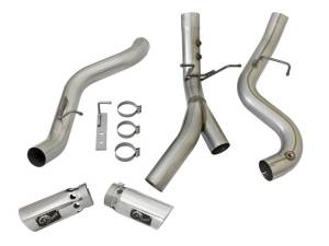 aFe - aFe ATLAS 4in DPF-Back Alum Steel Exhaust System w/Dual Exit Polished Tip 2017 GM Duramax 6.6L (td) - 49-04086-P - Image 7