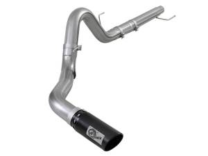 aFe Large Bore-HD 4in 409 SS DPF-Back Exh 18-19 Ford F-150 V6-3.0L (td) w/ Black Tip - 49-43106-B